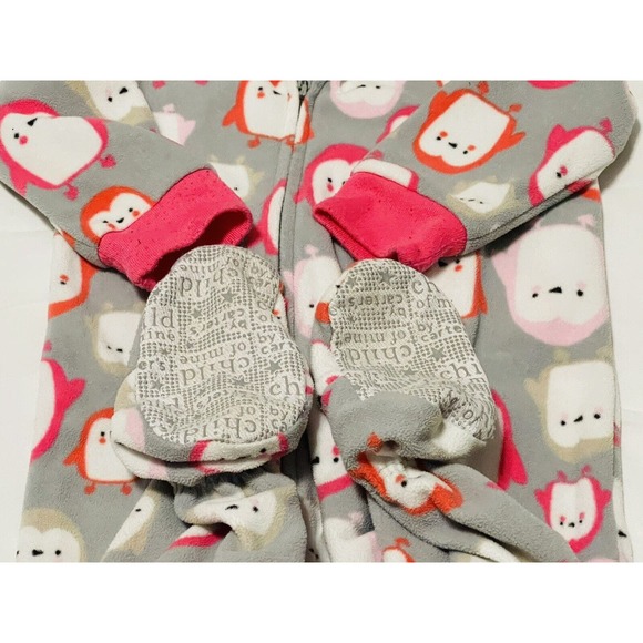 Carters Footed Pajamas Girls 18 Months Fleece Zip Spring Colors Animals Lot of 4 - Picture 9 of 13